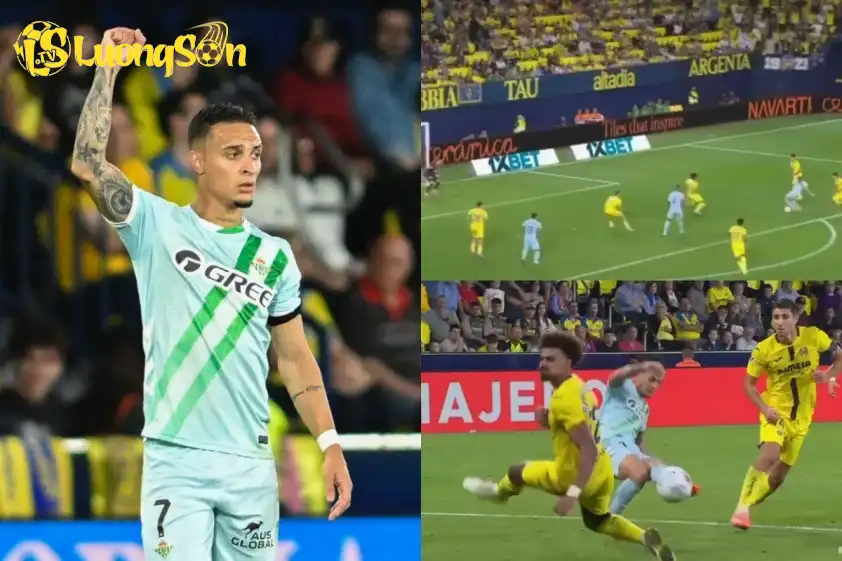 Tình huống Antony ghi bàn gỡ hòa cho Real Betis ở những phút bù giờ cuối cùng. Tình huống Antony ghi bàn gỡ hòa cho Real Betis ở những phút bù giờ cuối cùng.